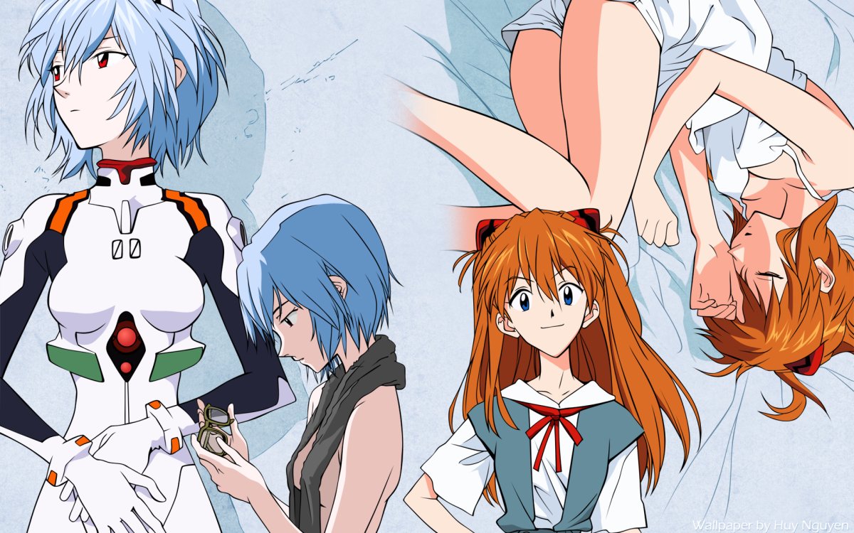 Рей и Аска из Евангелиона