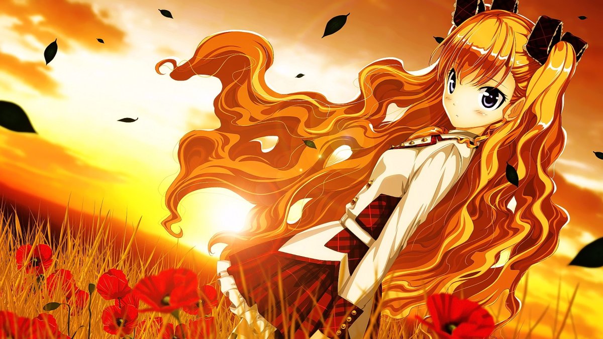 Тян с оранжевыми волосами