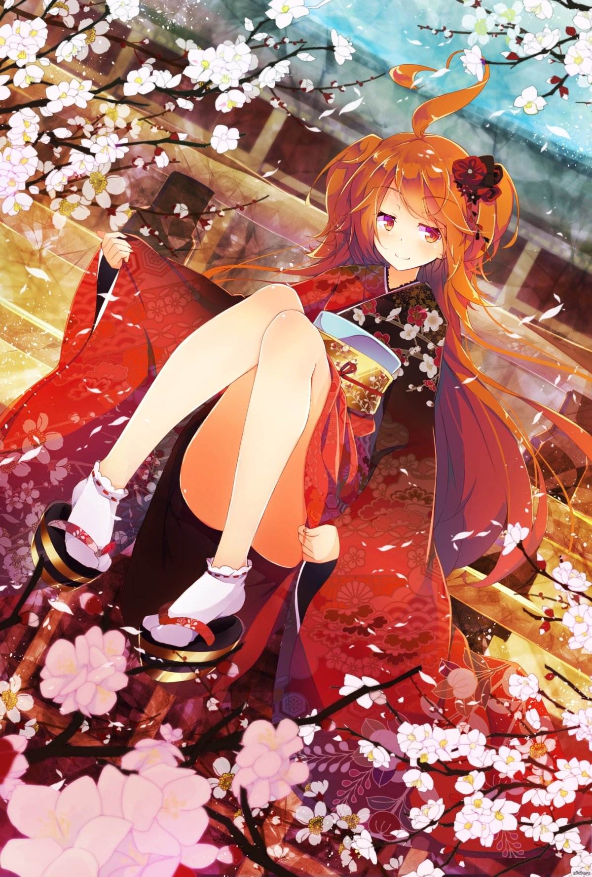 Аниме девушка с рыжими волосами