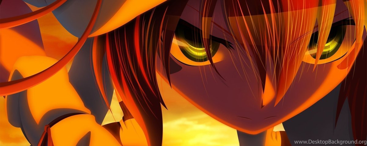 Аниме девушка с оранжевыми волосами