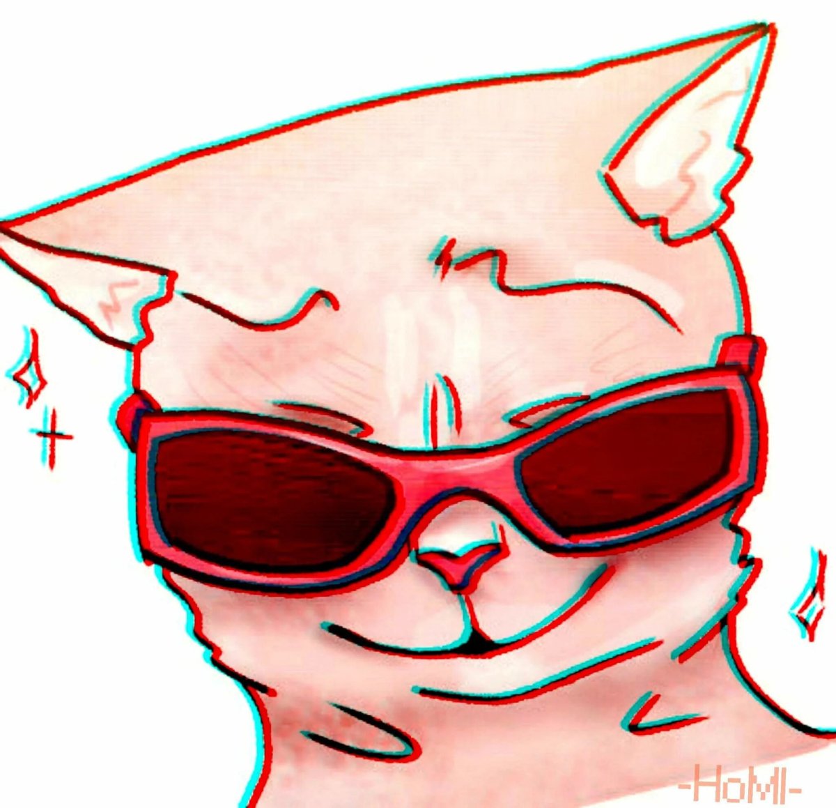 Недовольный кот в очках