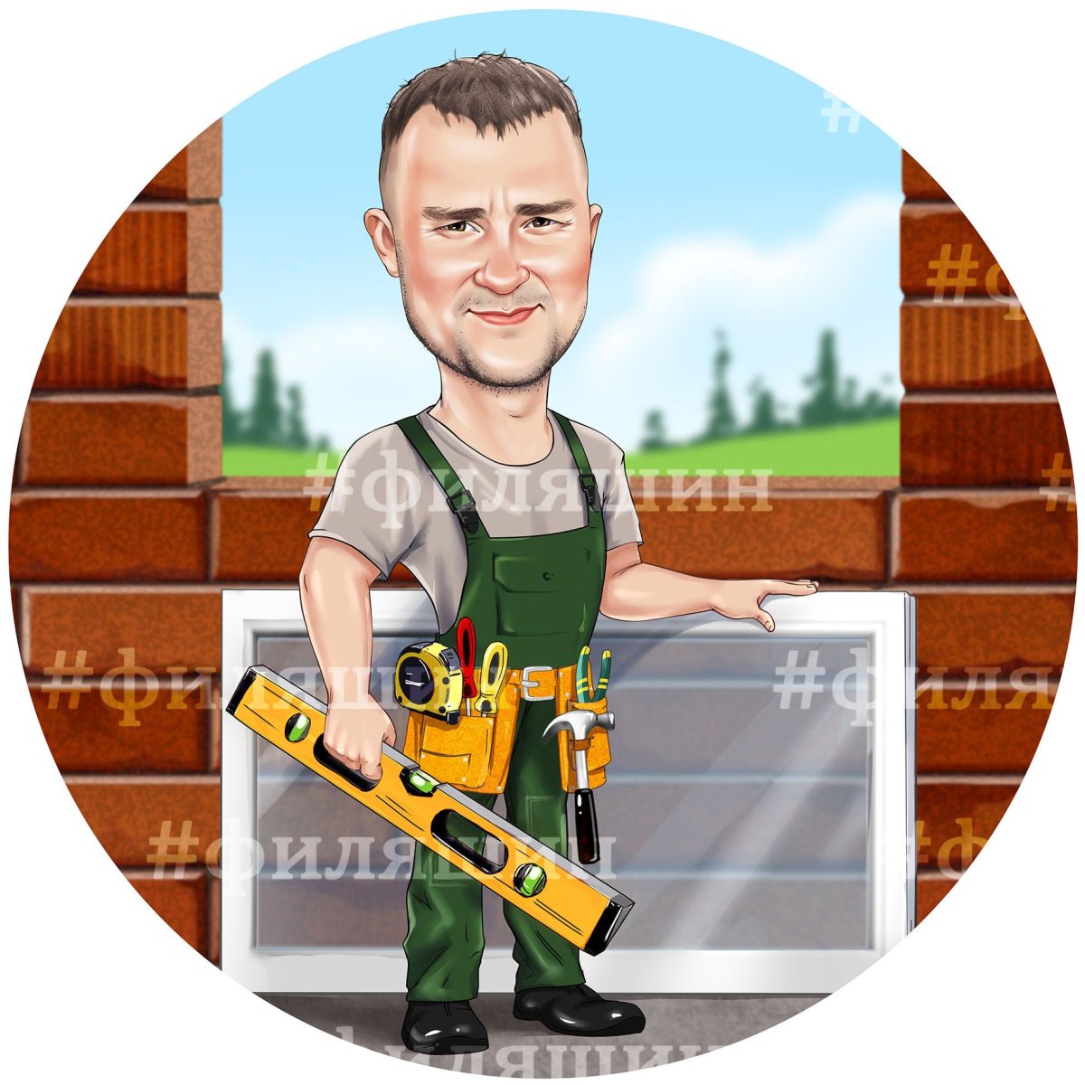 Шарж Строитель