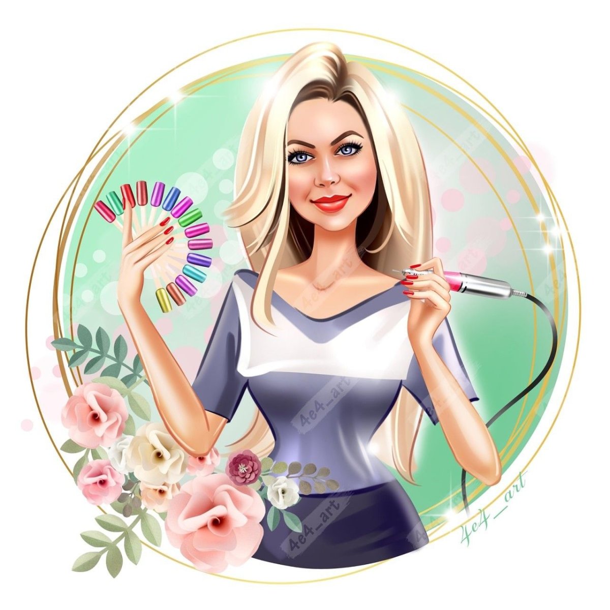 Парикмахер в мультяшном стиле