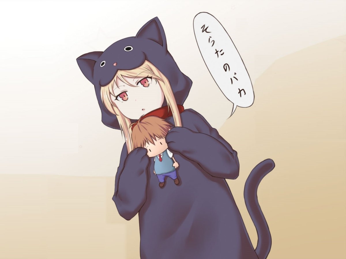 Аниме девочки котики