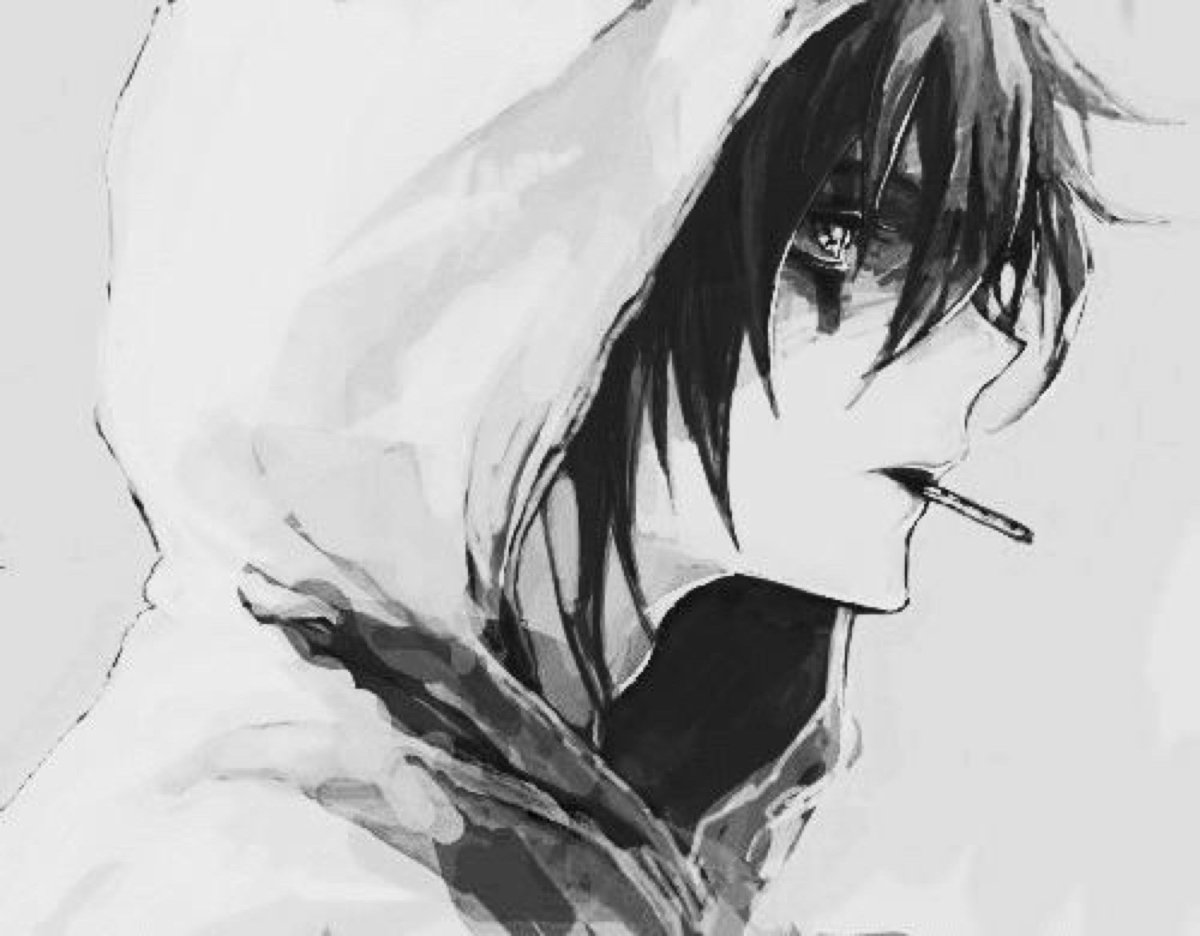 Аниме парней грустных с надписью