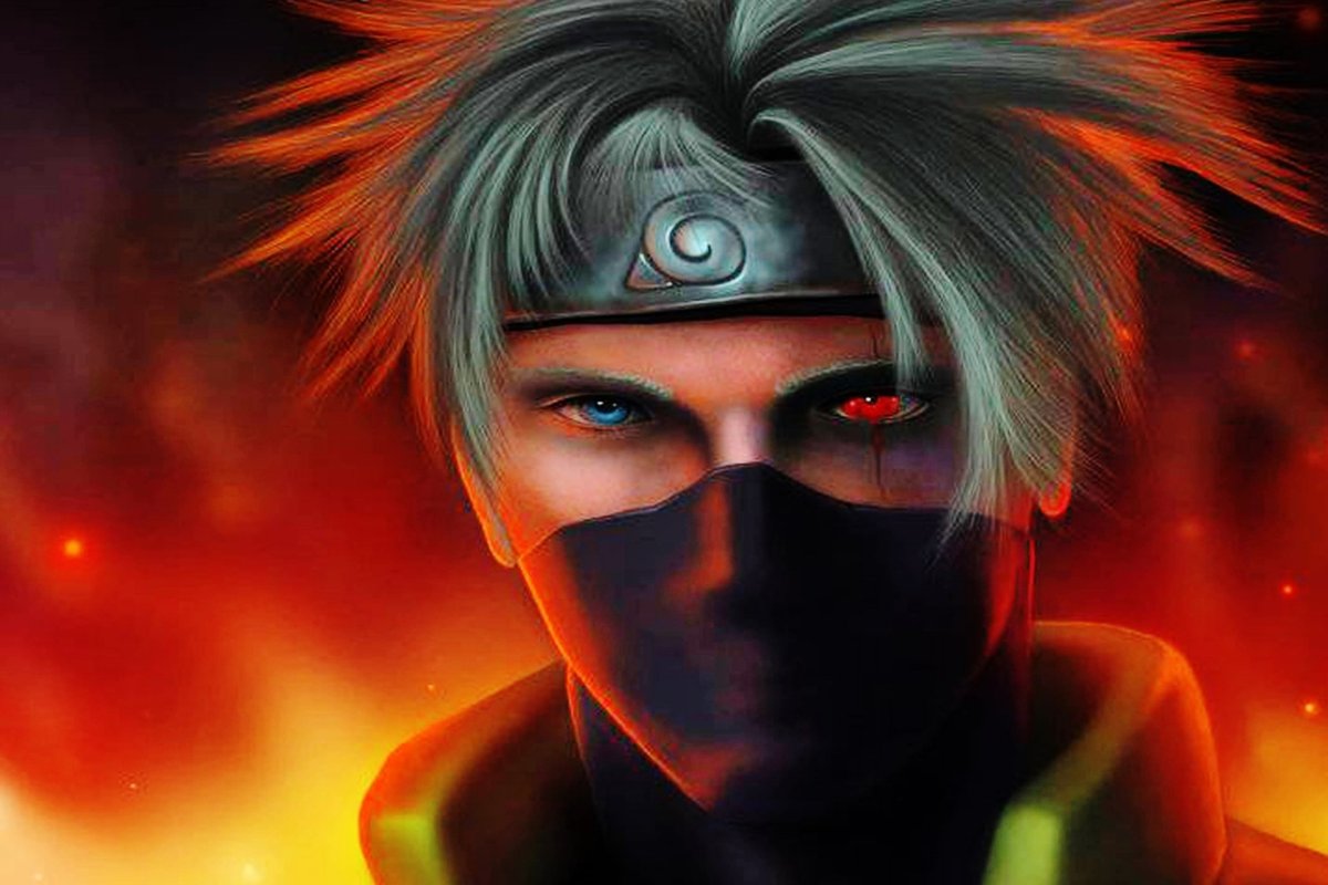 Аниме обои на фиолетовом фоне