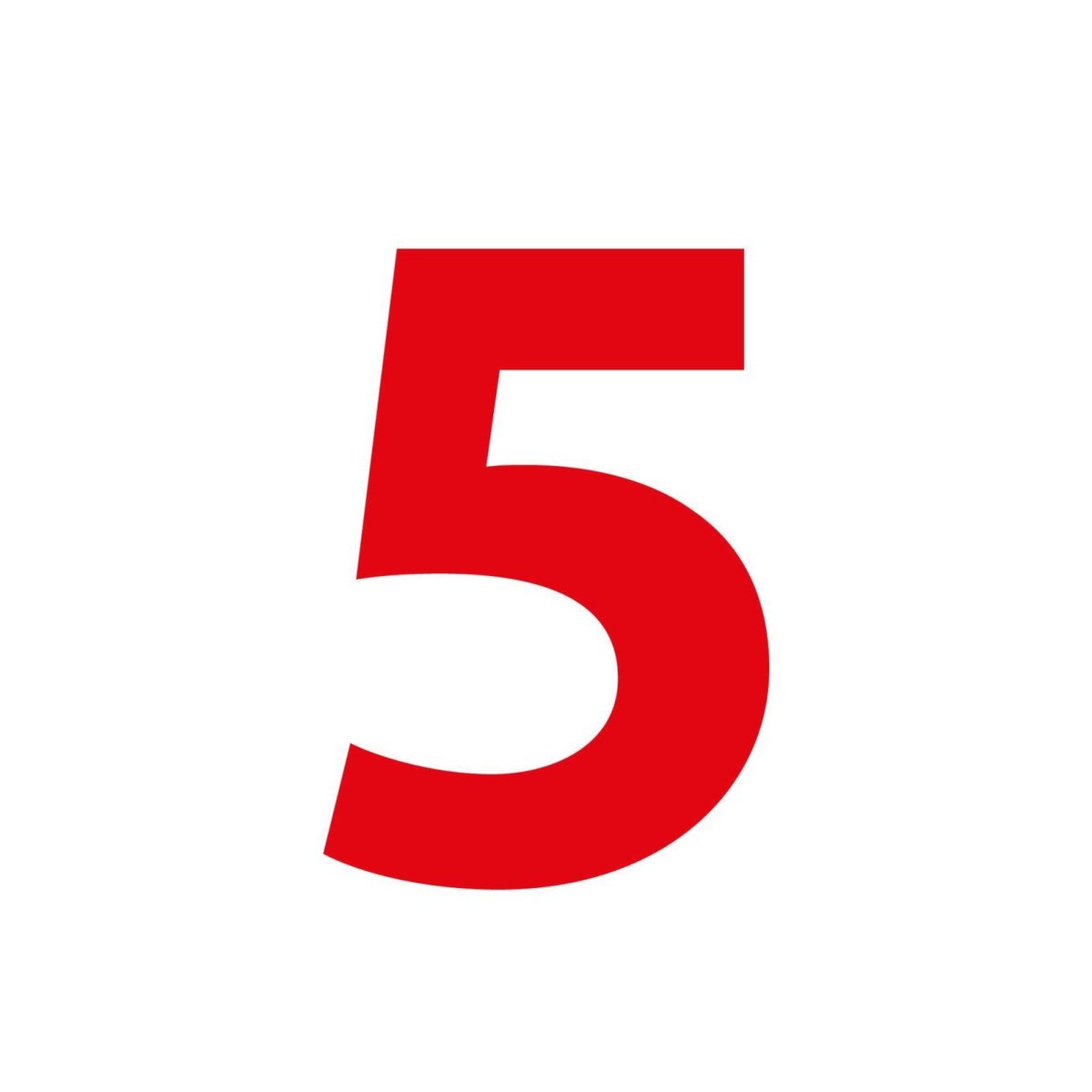 Цифра 5 красного цвета