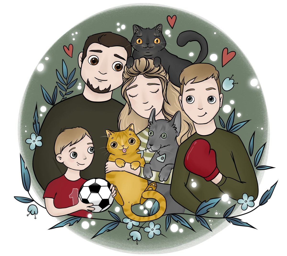 Стилизованное изображение семьи