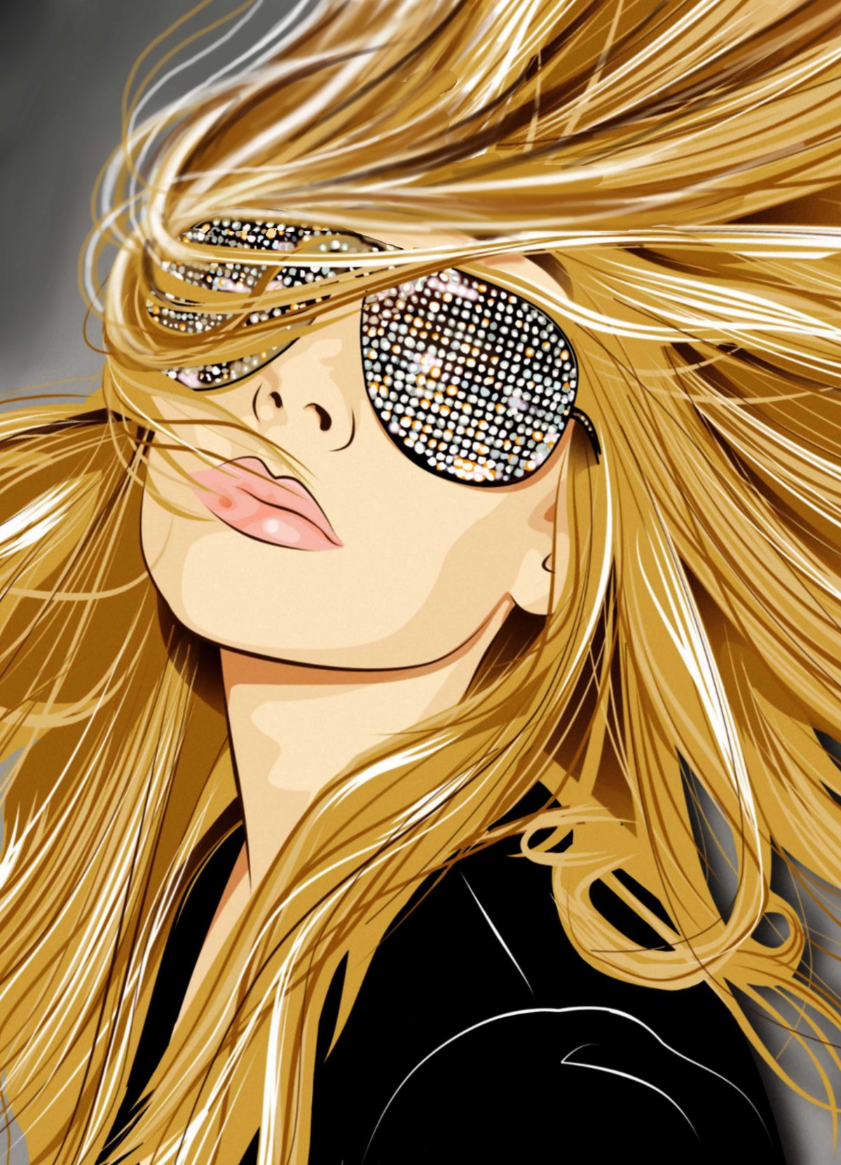 Мультяшная девочка с черными волосами