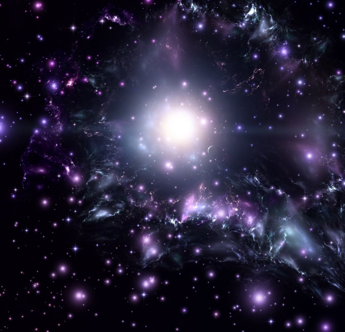 Волк на фоне космоса