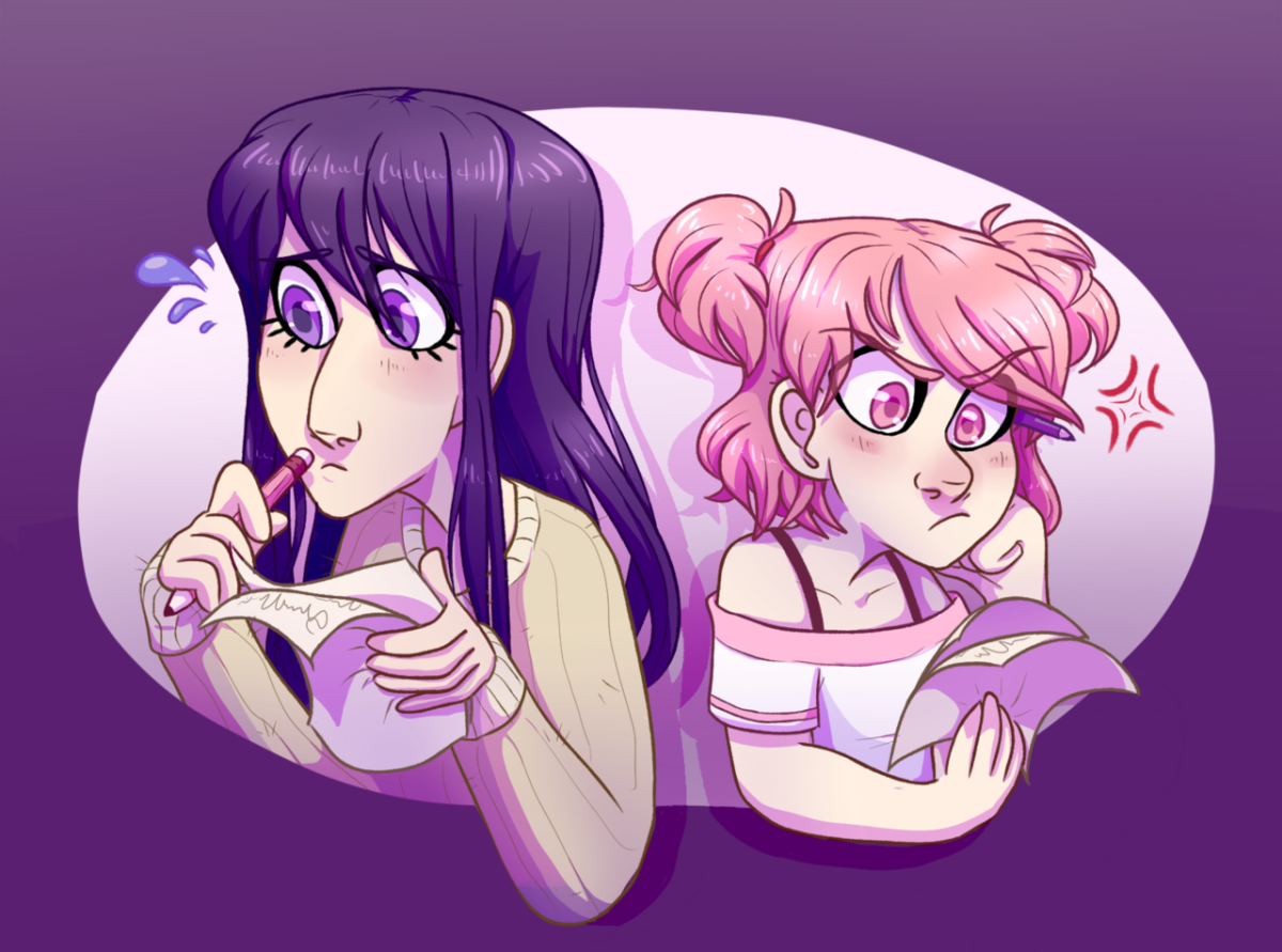 Доки доки шип Нацуки и Юри арт