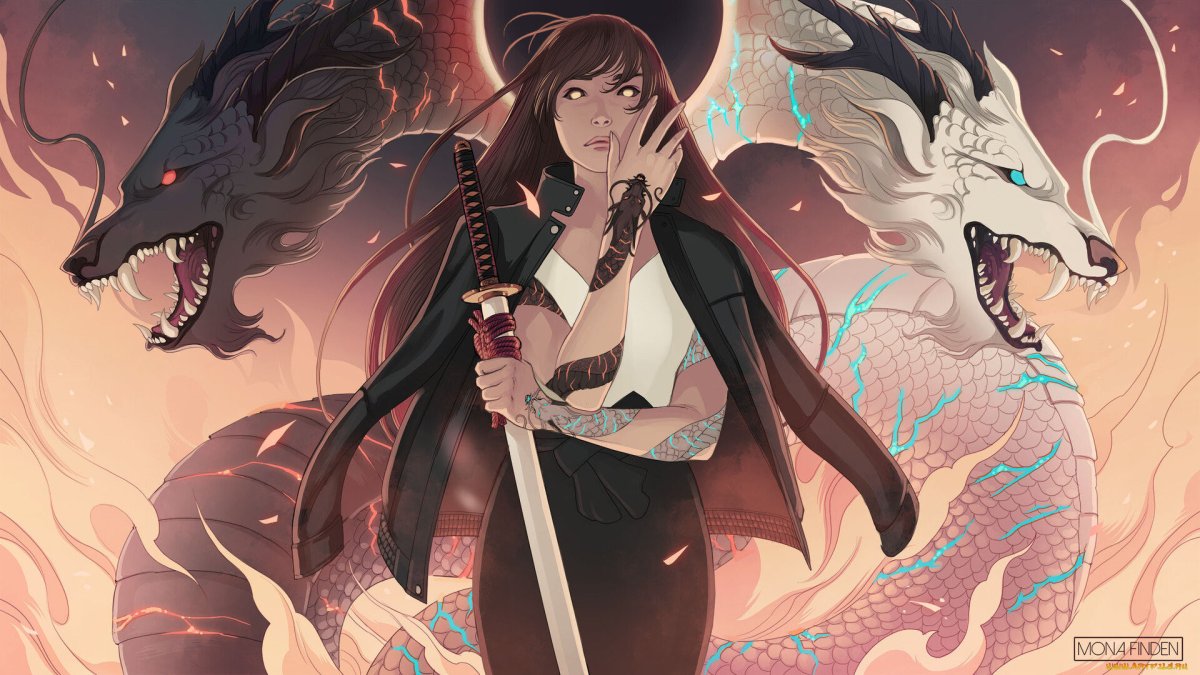 Аниме девушка дракон