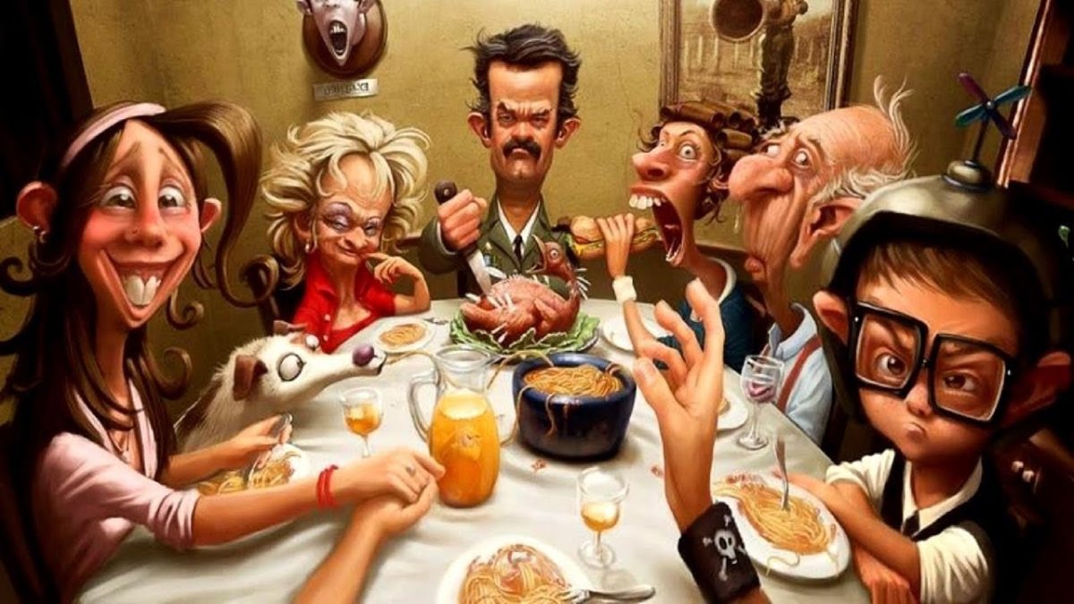 Шарж застолье