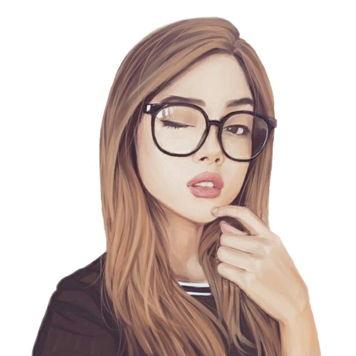 Девушка в очках рисунок