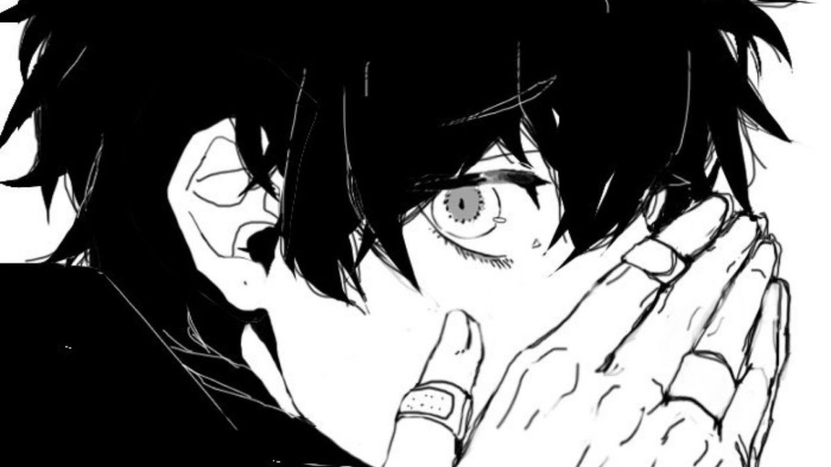 Грустный аниме парень